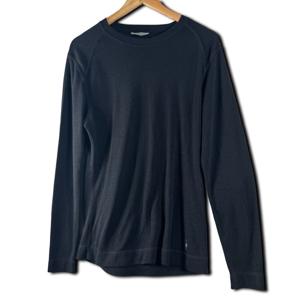 Smartwool Black Merino Wool Long Sleeve Sweater Sz L large